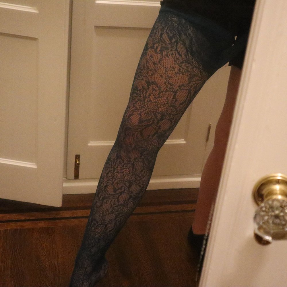 Green/blue Flowery Tights